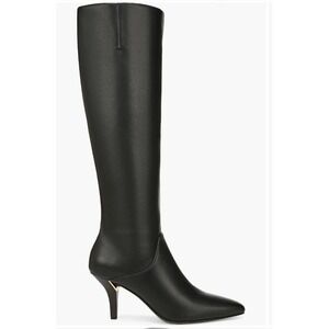 Franco‎ Sarto Lyla Women's Black Supple Faux Leather Knee High Heel Boots 6 NEW